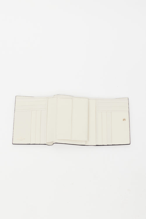 Valentino Cream Leather Trifold Wallet