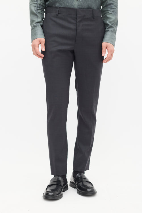 Valentino Dark Grey Wool Check Suit