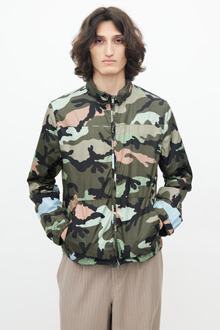 Valentino Green 
Multicolour Nylon Hooded Jacket