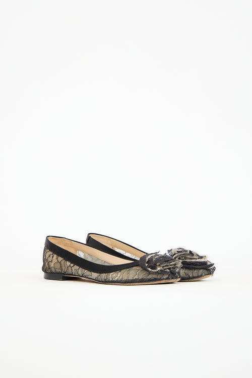 Valentino Lace Floral Ballet Flat