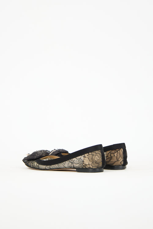 Valentino Lace Floral Ballet Flat