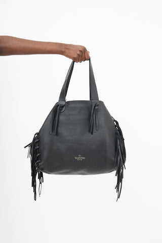 Valentino Leather Rockee Fringe Bag