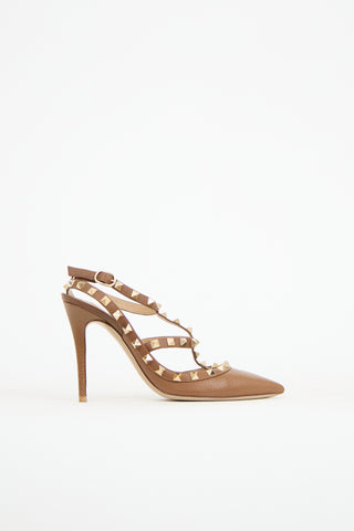 Valentino Leather Rockstud Caged Heel