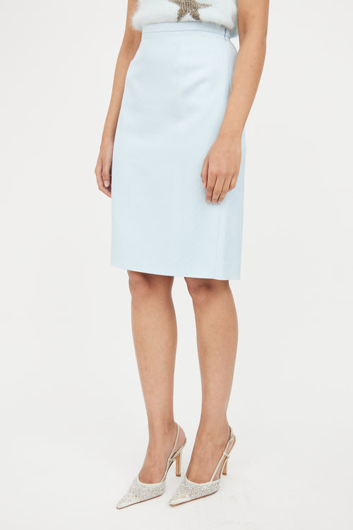 Valentino Blue Dot Slit Skirt