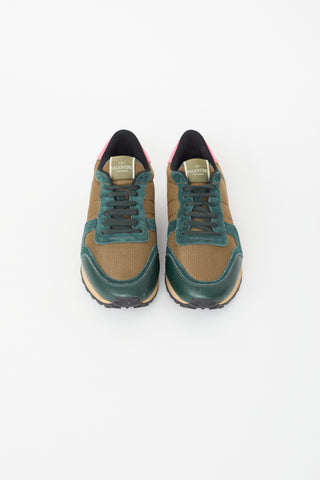 Valentino Khaki 
Multi Nylon Rockrunner Sneaker