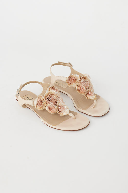 Valentino Pastel Pink Rose T-Strap Sandal