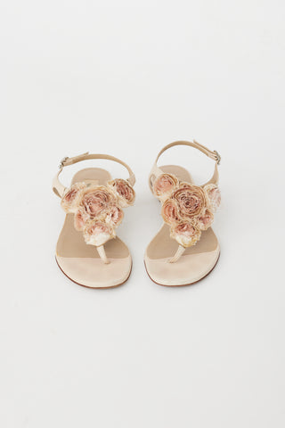 Valentino Pastel Pink Rose T-Strap Sandal