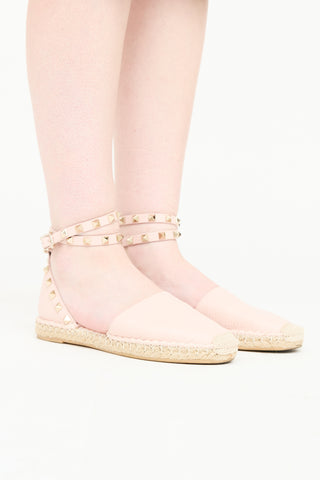 Valentino Rockstud Espadrille Flat