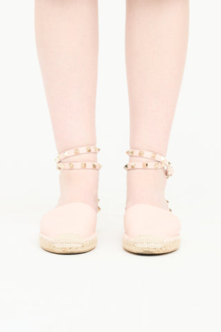 Valentino Rockstud Espadrille Flat