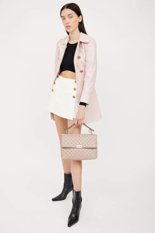 Valentino Pink Nappa Rockstud Spike Bag