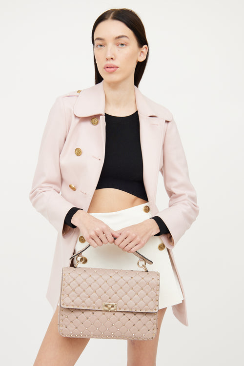 Valentino Pink Nappa Rockstud Spike Bag