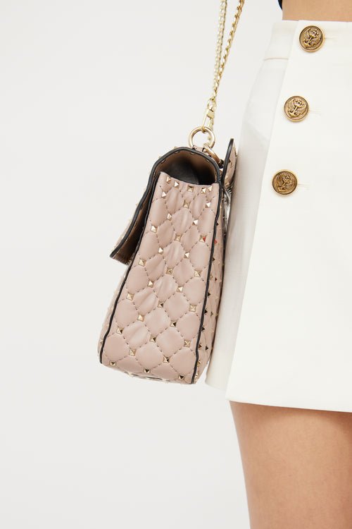 Valentino Pink Nappa Rockstud Spike Bag