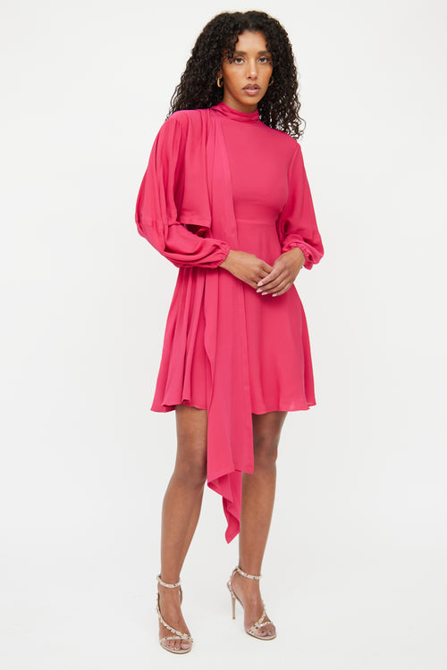 Valentino Pink Necktie Midi Dress