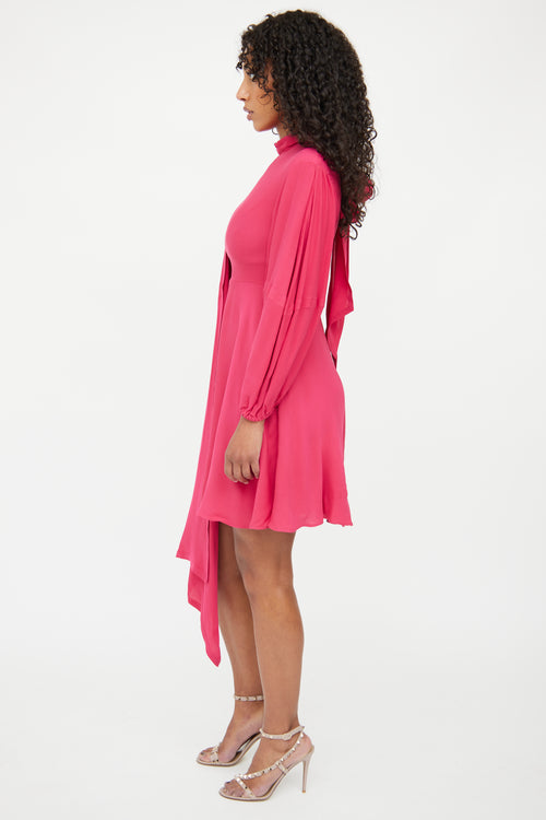 Valentino Pink Necktie Midi Dress