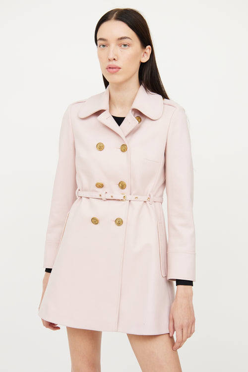 Red Valentino Pink Gold Button Long Coat