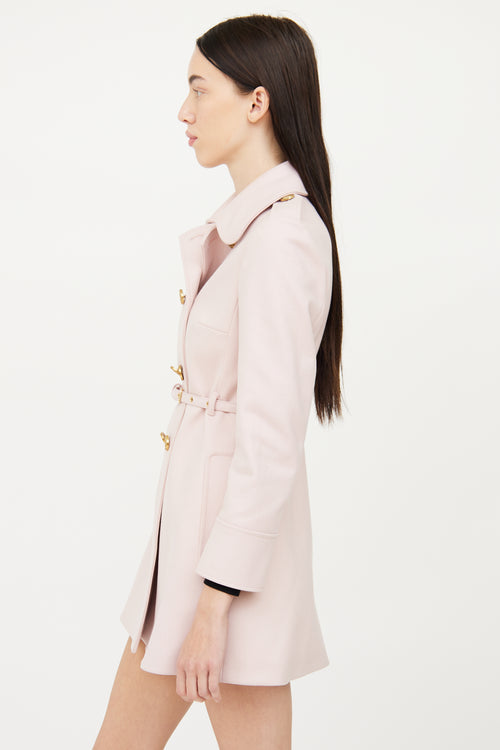 Red Valentino Pink Gold Button Long Coat