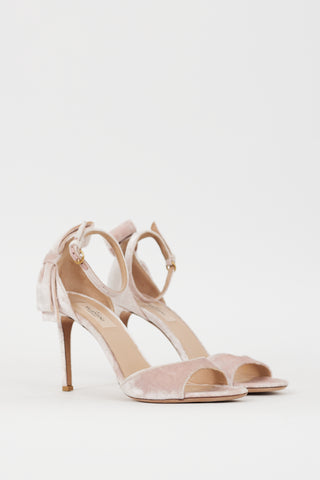 Valentino Pink Velvet Bow Heel