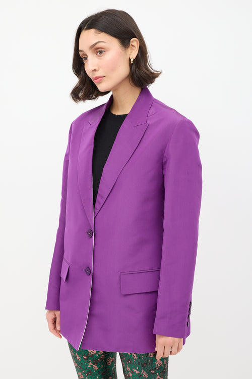 Valentino Purple Silk Two Pocket Blazer