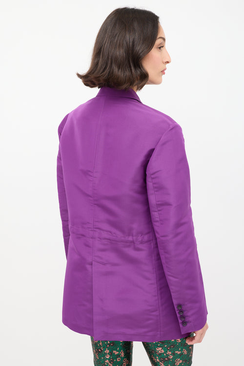 Valentino Purple Silk Two Pocket Blazer