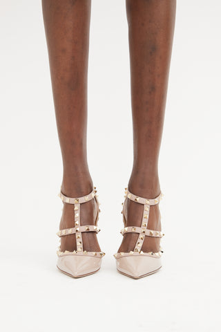 Valentino Blush Pink Rockstud Pointed Pumps