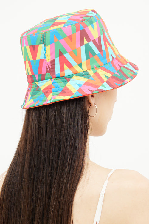 Valentino Red Multi Colour Reversible Bucket Hat