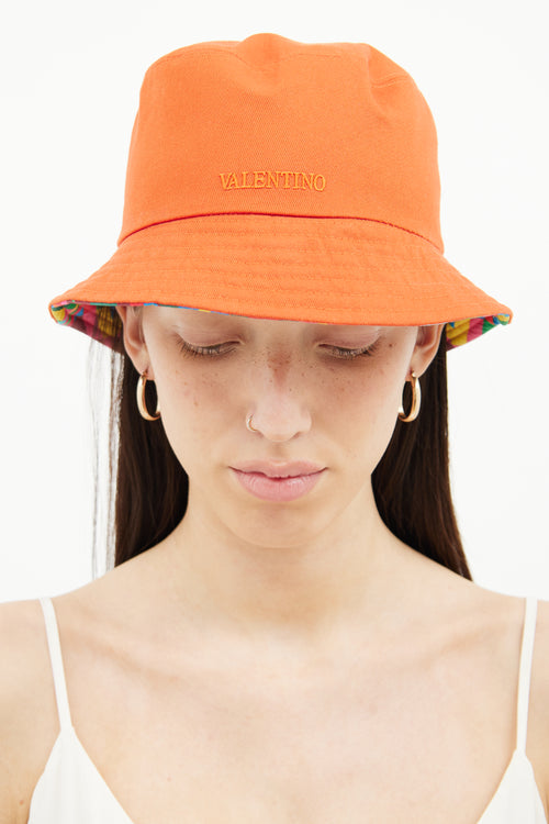 Valentino Red Multi Colour Reversible Bucket Hat