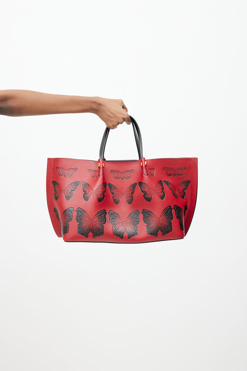 Valentino Red 
Black Leather VLogo Escape Bag