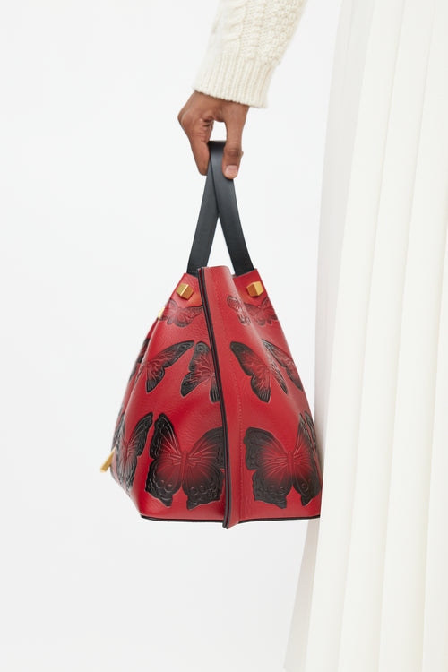 Valentino Red 
Black Leather VLogo Escape Bag