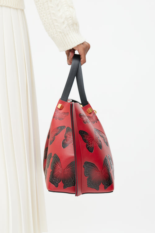 Valentino Red 
Black Leather VLogo Escape Bag