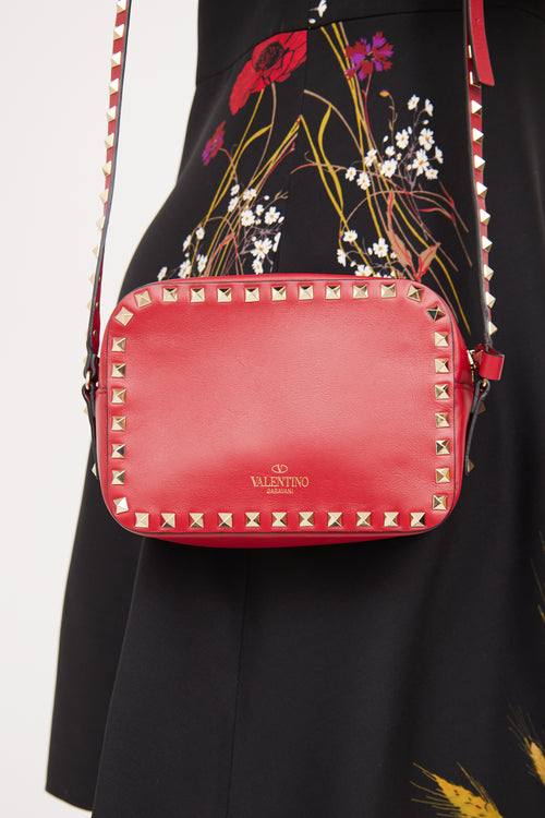 Valentino Red Rockstud Camera Bag