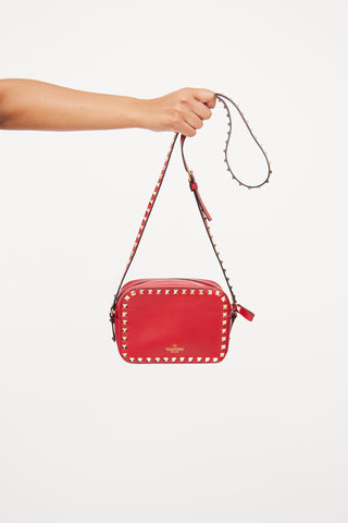 Valentino Red Rockstud Camera Bag