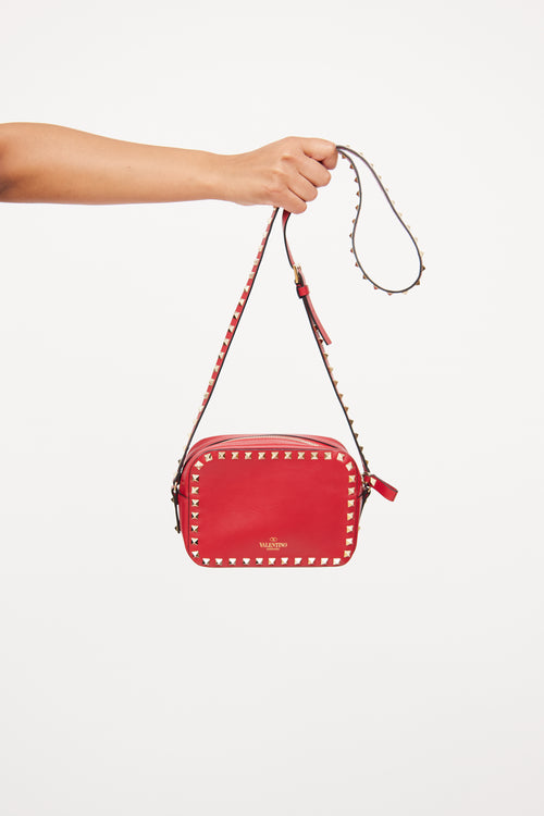 Valentino Red Rockstud Camera Bag