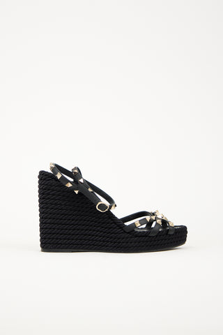 Valentino Rockstud Wedge Sandal