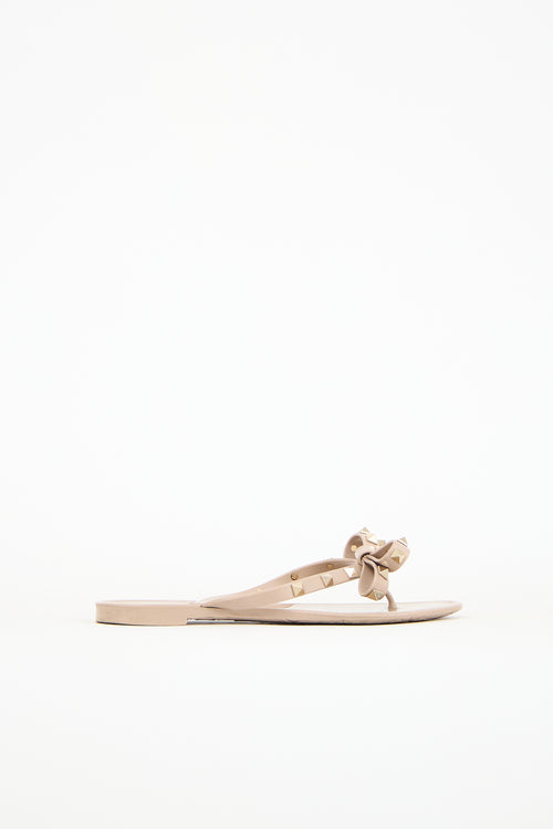 Valentino Rubber Rockstud Thong Sandal