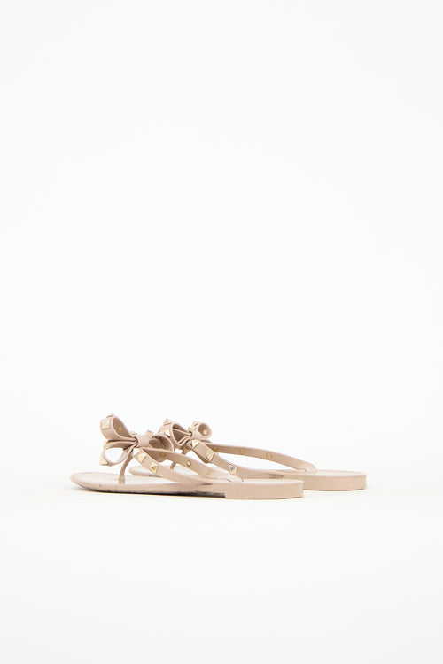 Valentino Rubber Rockstud Thong Sandal