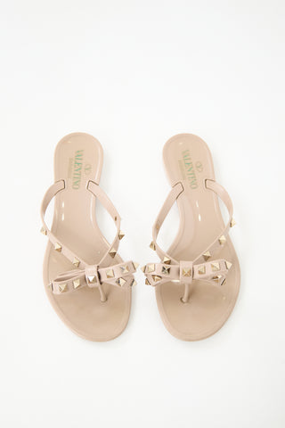 Valentino Rubber Rockstud Thong Sandal