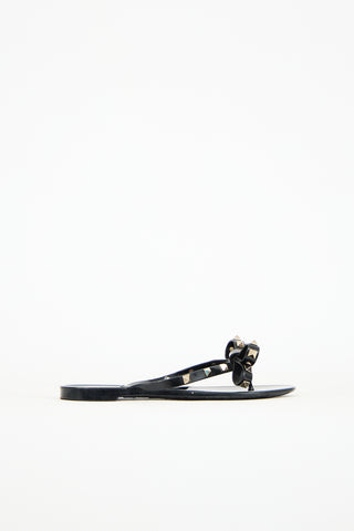 Valentino Rubber Rockstud Thong Sandal