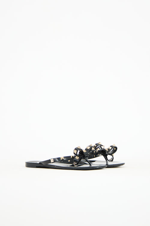 Valentino Rubber Rockstud Thong Sandal