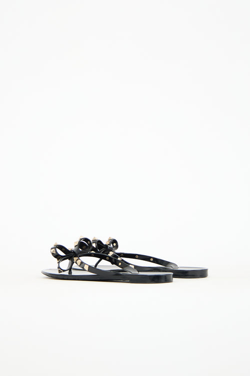 Valentino Rubber Rockstud Thong Sandal