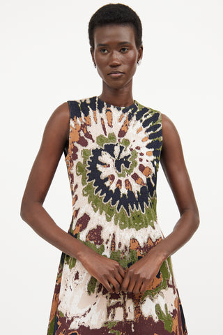 Valentino Brown 
Multicolour Woven Tie Dye Dress