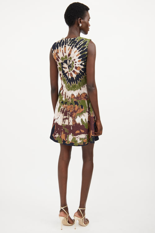 Valentino Brown 
Multicolour Woven Tie Dye Dress