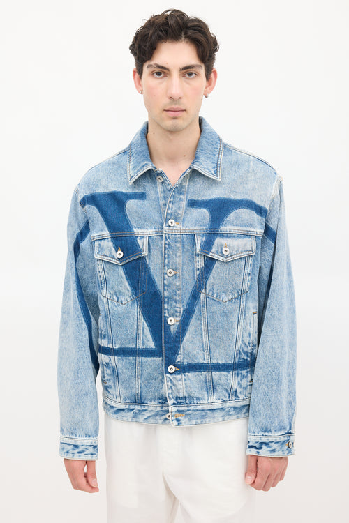 Valentino Stone Wash VLogo Denim Jacket