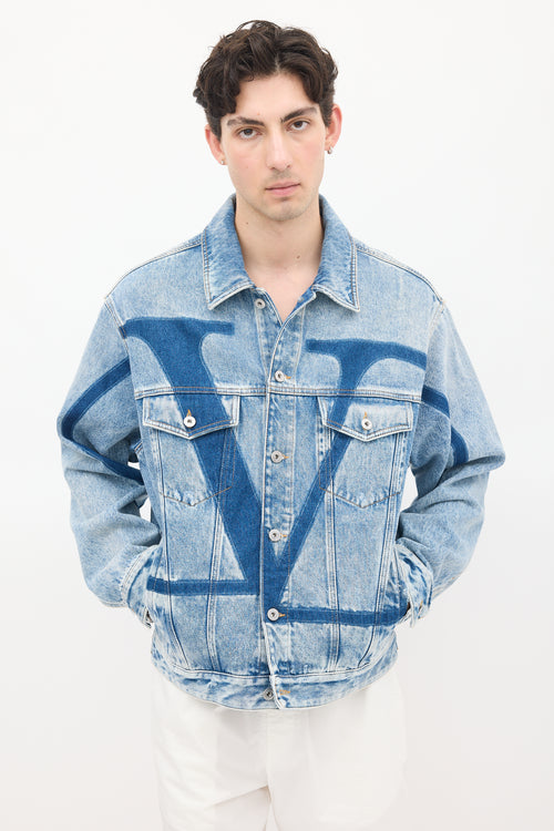 Valentino Stone Wash VLogo Denim Jacket