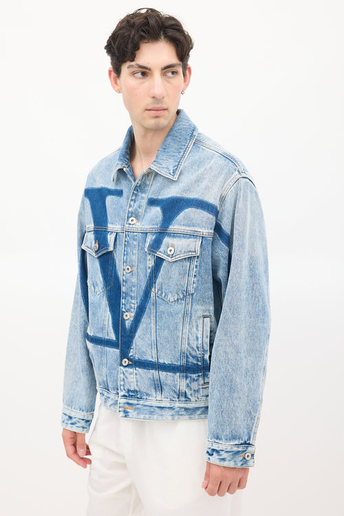 Valentino Stone Wash VLogo Denim Jacket