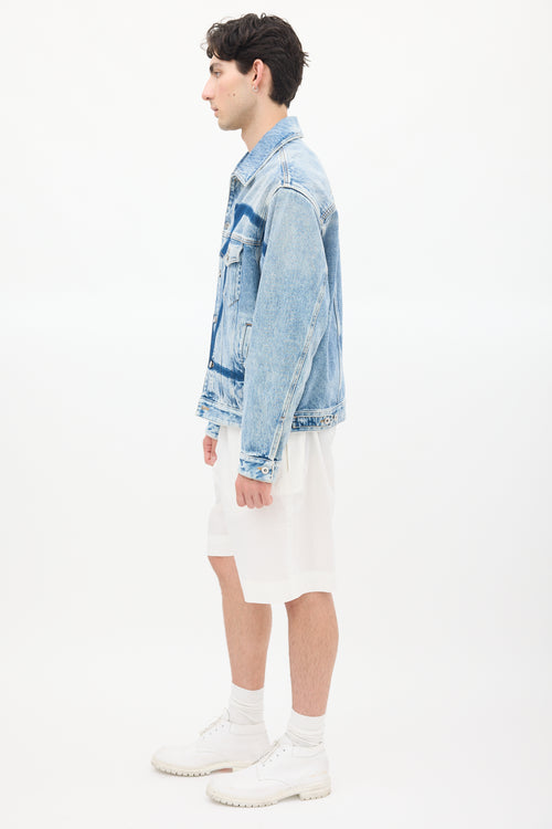 Valentino Stone Wash VLogo Denim Jacket