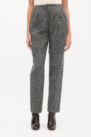 Valentino Vintage Dark Grey Melange Tweed Trouser