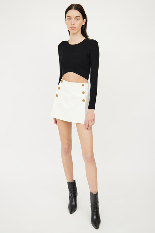 Red Valentino Cream Gold Button Skort