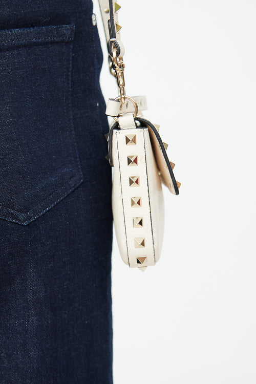 Valentino Small Cream Rockstud Crossbody Bag