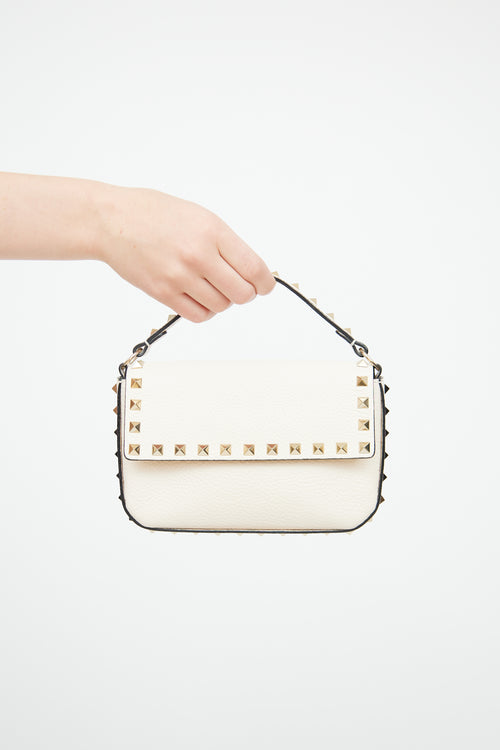 Valentino Small Cream Rockstud Crossbody Bag