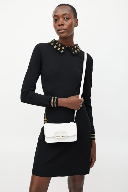 Valentino White Leather Vsling Belt Bag